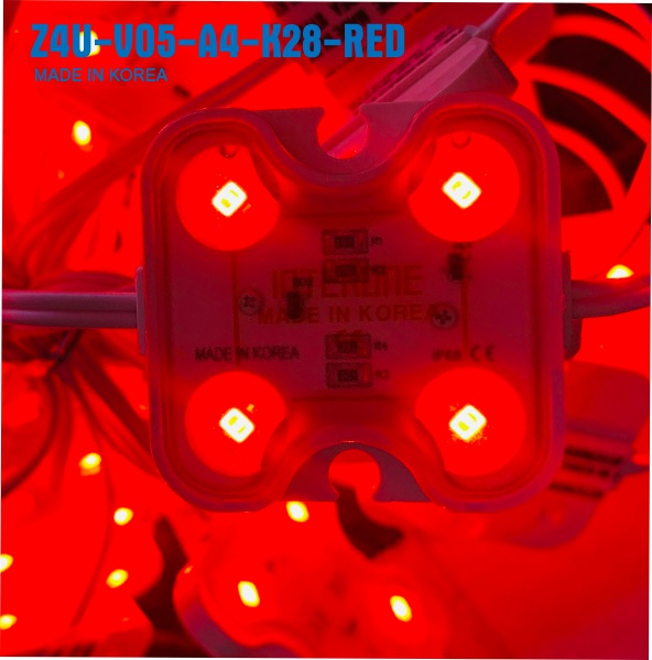 led hàn quốc module 4 bóng hiệu Interone màu đỏ Z4U-V05-A4-K28-RED